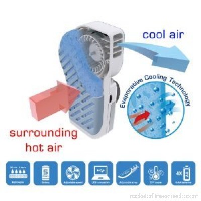High Quality Portable Small Fan & Mini-Air Conditioner Stay Cool Handy Cooler Speed Adjustable Grey