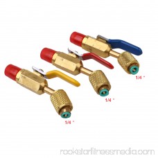 3x R410A R134A Brass Shut Valves for A/C Charging Hoses HVAC 1/4 AC Refrigerant