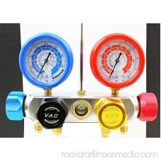 4 Way AC Manifold Gauge Set R410A R404A R22 w/Hoses + Hi & Low Coupler Adapters 568811473