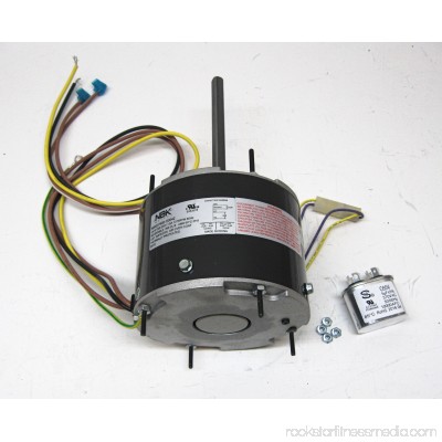 Air Conditioner Condenser Fan Motor Totally Enclosed (TENV) 1/4 HP 230 Volts 1075 RPM Ball Bearing Single Speed for Fasco D7909 Capacitor Included