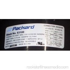 Packard Motor 63100 for Captive Air 6310R, CWB48A170321BP, 48A17011036