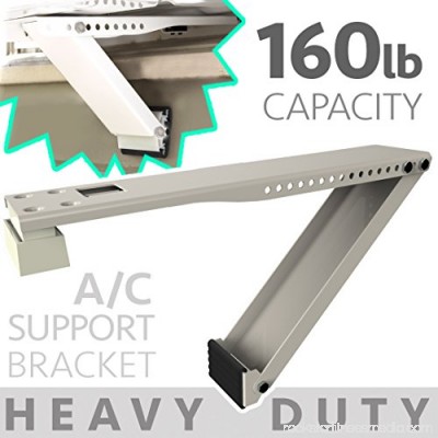Universal Window Air Conditioner Bracket - 1pc Heavy-Duty Window AC Support - Support Air Conditioner Up to 160 lbs. - For 12000 BTU AC to 24000 BTU AC Units (HD 1PC ACB) (1, HEAVY DUTY- ONE ARM)