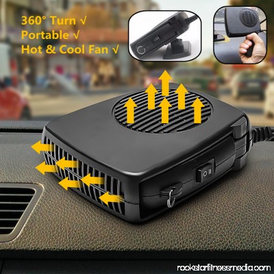 1Pcs 150W 24V Portable Auto Heater Fan Car Heating Cooling Electric Travel Defroster Demister with Swing-out Handle