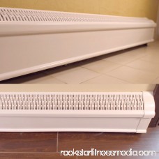 Baseboard Heat Covers COMPLETE SET - INCLUDES Right and Left End Caps | Hot Water, Hydronic Heater Baseboard Cover Enclosure Replacement Kit for Home - Rust-Proof Plastic - 2' White