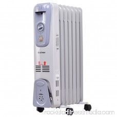 Costway 1500W Electric Oil Filled Radiator Space Heater 7-Fin Thermostat Room Radiant