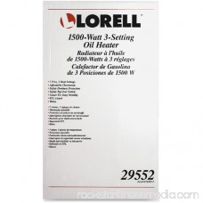 Lorell 1500 Watt 3-Setting Oil Filled Heater, White 554602678