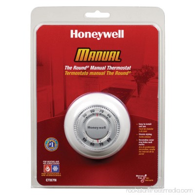 Honeywell The Round Non-Programmable Manual Thermostat, Heating and Cooling (CT87N1001/E1) 551650347