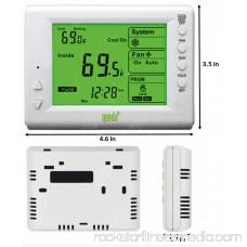 Thermostat Programmable Digital Thermostat, 5+2 Day, Horizontal Mount? Backlit LCD, 1H/1C Dual Powered 6.8 sq. inch Display Screen.