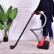 Costway Vacuum Cleaner Canister Bagged Cord Rewind Carpet Hard Floor w Washable Filter