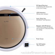 ILIFE V5S Pro Robot Vacuum Cleaner, Robotic Vacuum Cleaner with Smart Mopping and Water Tank, Self-charging & Drop-sensing Technology, High Suction and HEPA Style Filter for Pet Fur and Allergens
