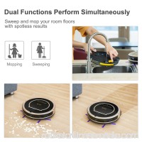 Robot Vacuum Cleaner, Robotic Vacuum Cleaner with Smart Mopping and Water Tank, Self-charging & Drop-sensing Technology, High Suction and HEPA Style Filter for Pet Fur and Allergens   