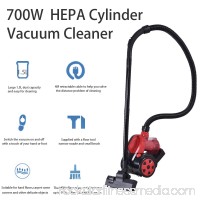 GHP Portable Red & Black 12"Lx9"Wx10"H Solid and Durable Bag-Free Canister Vacuum   