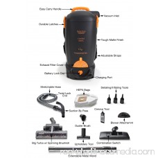 GV 8 Qt Quart Cordless Battery Powered Powerful HEPA Backpack Back Pack Vacuum Loaded w 2 yr warranty Lithium Ion 564722048