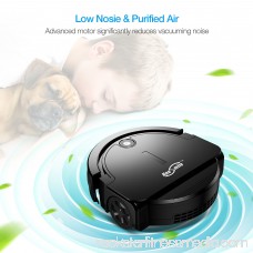 Housmile Robotic Vacuum Cleaner with Drop-Sensing Sweeps, Wet Mops Hard Surfaces and Carpet with Manufacturer's Warranty