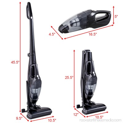 Gymax 2-in-1 Cordless Handheld Vacuum Cleaner Rechargeable Stick Li-ion Battery