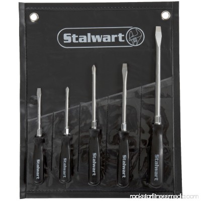 5 PC Screwdriver Set with Storage Pouch - Slotted & Phillips by Stalwart 565431185