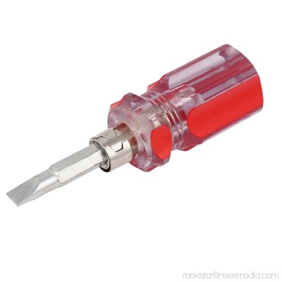 6mmx38mm Shaft 6mm Magnetic Tip Plastic Handle Slotted Flat Head Screwdriver Red