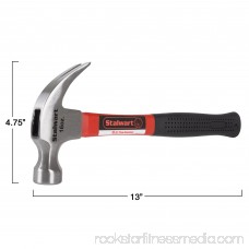 Fiberglass Claw Hammer With Comfort Grip Handle And Curved Rip Claw, 16 Oz By Stalwart (Durable Tool for Home Repair, DIY, Building, Woodwork) (Red) 565431182