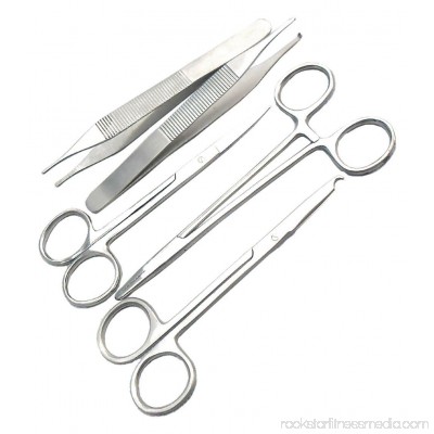 5 Pieces Scissors Forceps Hemostats Needle Holders