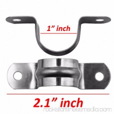 Wideskall® 1 inch Heavy Duty Pipe Tube Conduit Steel Hanger U Strap Clamps Clip w/ Screws (Pack of 8)