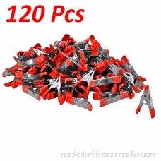 Wideskall® 2 inch Mini Metal Spring Clamps w/ Red Rubber Tips Clips (Pack of 24)
