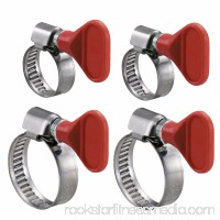 Wideskall® 4 Pieces Key Type Twist Adjustable Stainless Steel Hose Clamp Set Kit (1 + 1-1/2) 