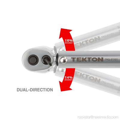 TEKTON 1/4-Inch Drive Dual-Direction Click Torque Wrench (10-150 in.-lb./1.1-16.9 Nm) | TRQ21101 566028926