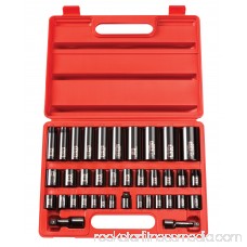 TEKTON 3/8-Inch and 1/2-Inch Drive Impact Socket Set, Inch/Metric, Cr-V, 6-Point, 3/8-Inch - 1-1/4-Inch, 8 mm - 32 mm, 38-Piece | 4888 566028937