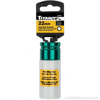 Titan - 21094 1/2 Drive Deep Lug Nut Socket. Size 22mm