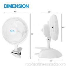 6 2-Speed Adjustable Tilt Whisper Quiet Commercial Clip-On-Fan by Simple Deluxe