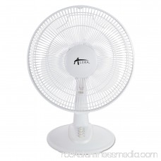 Alera 12 3-Speed Oscillating Desk Fan, Plastic, White 555715773