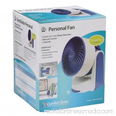 Comfort Zone 4 Personal 2-Speed Fan, Model #CZHV51TBLWM, Black 556657764