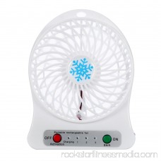 Cute Portable Rechargeable LED Light Fan Air Cooler Mini Desk USB 18650 Battery Fan