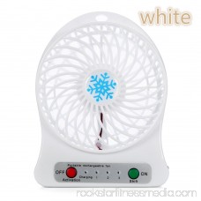 Cute Portable Rechargeable LED Light Fan Air Cooler Mini Desk USB 18650 Battery Fan
