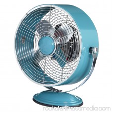 DecoBREEZE Retro Fan Air Circulator Table Fan with Full Pivot Fan Head, White 566235230