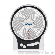 efluky 3 Adjustable Speeds 4.5 Mini USB Rechargeable Table Fan, White