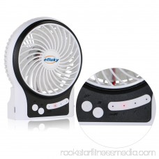 efluky 3 Adjustable Speeds 4.5 Mini USB Rechargeable Table Fan, White