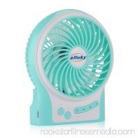 efluky 3 Adjustable Speeds 4.5" Mini USB Rechargeable Table Fan, White   
