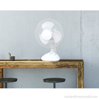 Energy Efficient Oscillating Quiet Speed Desk Fan Adjustable Air Circulator (9â€ Desk Fan)