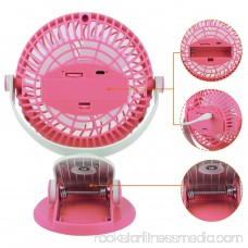 GPCT Clip-On Desk Personal Quiet Table Fan. Energy Efficient/Micro USB Powered Cooling Office Desktop Fan- Traveling/Camping/Fishing/Hiking/Backpacking/BBQ/Baby Stroller/Picnic/Biking/Boating - (Pink)