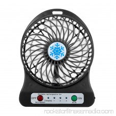 HarmonLLy Portable Rechargeable LED Light Fan Air Cooler Mini Desk USB 18650 Battery Fan Green
