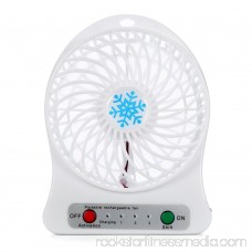 HarmonLLy Portable Rechargeable LED Light Fan Air Cooler Mini Desk USB 18650 Battery Fan Green