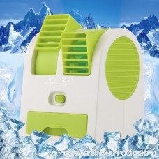 iMeshbean Mini Small Fan Cooling Portable Desktop Dual Bladeless Air Conditioner USB Green