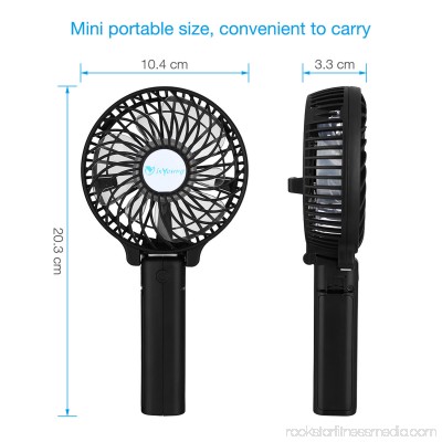 isYoung Mini Handheld Fan Outdoor Foldable Fan Table Desk Desktop USB Rechargeable Cooling Portable Fan With 18650 Battery