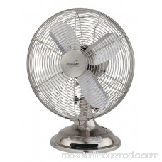 Minka Aire Retro Style Table Fan, Brushed Nickel - F300-BN