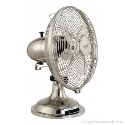 Minka Aire Retro Style Table Fan, Brushed Nickel - F300-BN