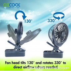 O2 Cool 5-Inch Portable Clip Fan - 127 mm Diameter - 2 Speed - Clip-on - Black 553813760
