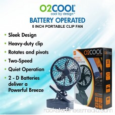 O2 Cool 5-Inch Portable Clip Fan - 127 mm Diameter - 2 Speed - Clip-on - Black 553813760