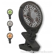 O2COOL 5 Clip On Fan - Battery Operated with 2 Speeds - Adjustable Tilt & Swivel Feature for Outdoor, Office Desk & Dorm Room (Grey)