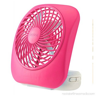 O2COOL 5-Inch Portable Fan, Desktop Fan, Battery Operated Fan, 2-Speed Fan, Tilt Fan, Compact Folding Fan, D-Battery Fan, Tabletop Fan, Household Fan, Raspberry 568049564